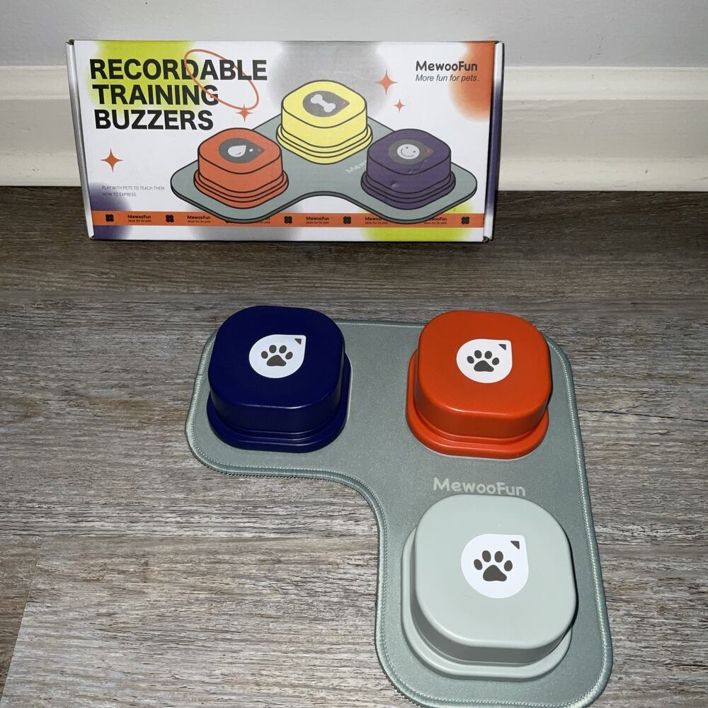 MewooFun Recordable 3 Pack Training Buzzers for Pets to Teach Play